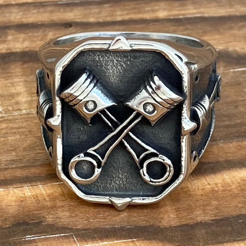 Sanity Jewelry Skull Ring 10 Mechanic's Double Piston Ring -  Sizes 7-17 - R125