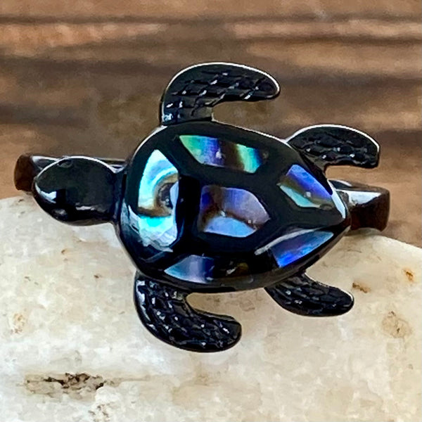 Sanity Jewelry Skull Ring 5 Sea Shell Turtle Ring - Black - Sizes 5-11 - R171