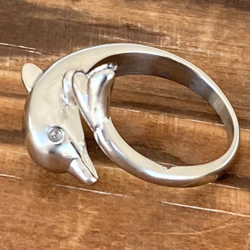 Sanity Jewelry Skull Ring 6 Silver Dolphin Ring - Sizes 6-12 - R179