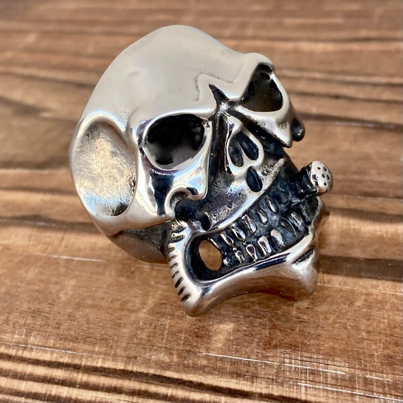 Sanity Jewelry Skull Ring "Bone Crusher" - Stone Face - Sizes 9-17 - R13