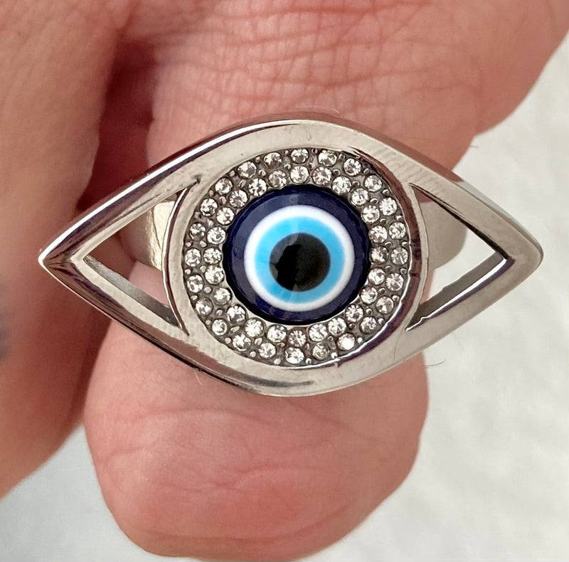 Sanity Jewelry Skull Ring Evil Eye - Sizes 4-13 - R121