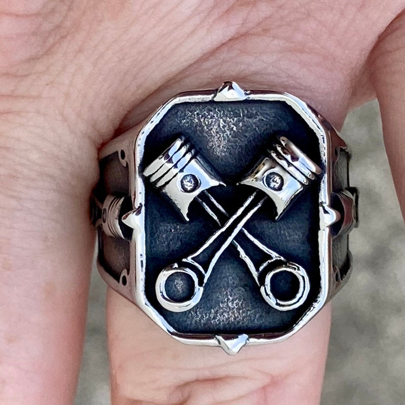 Sanity Jewelry Skull Ring Mechanic's Double Piston Ring -  Sizes 7-17 - R125