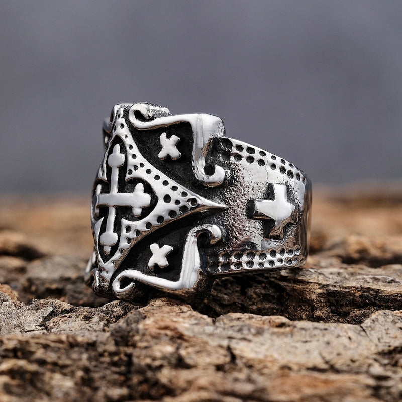 Sanity Jewelry Skull Ring Royalty Ring - Medieval Crusader's Ring - Sizes 5-16 - R53