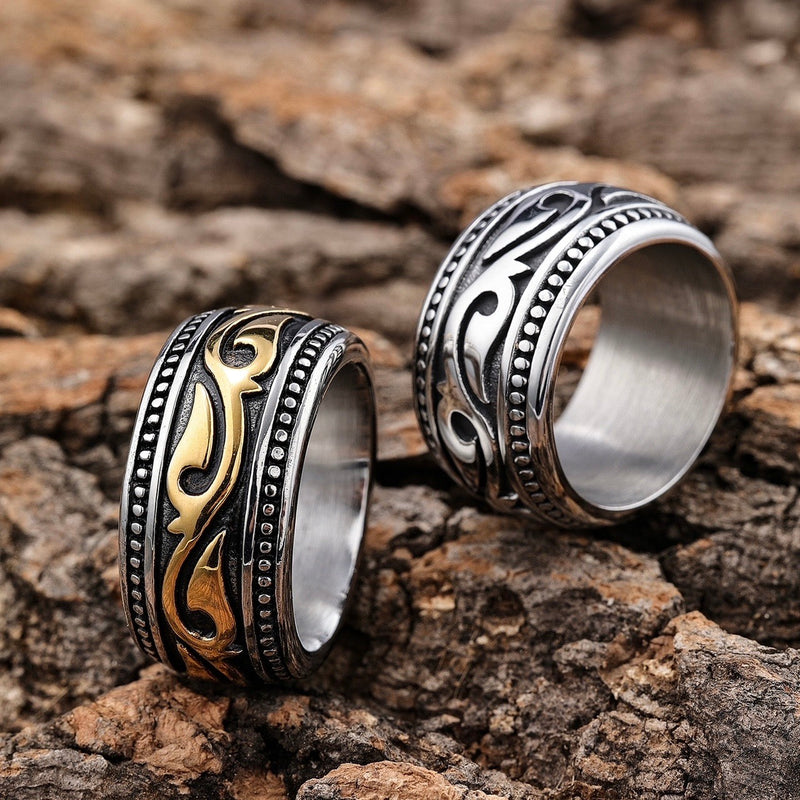 Sanity Jewelry Skull Ring Sanity's Band Collection - "The Tide" Ring - Gold - Sizes 7-16 - R92