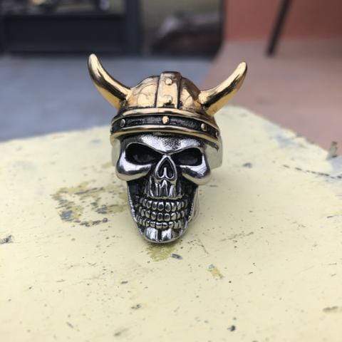 Sanity Jewelry Skull Ring Viking Golden Warrior - Sizes 12-16 - SLC19 CLEARANCE