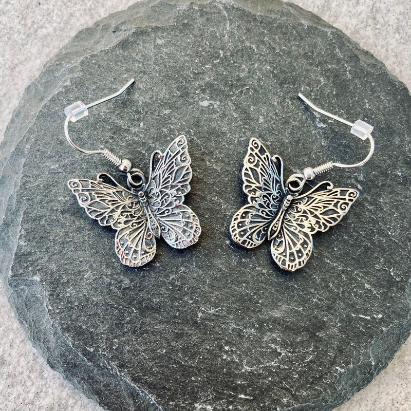 Sanity Jewelry Stainless Steel - Scrollwork Butterfly - Earrings - 304E