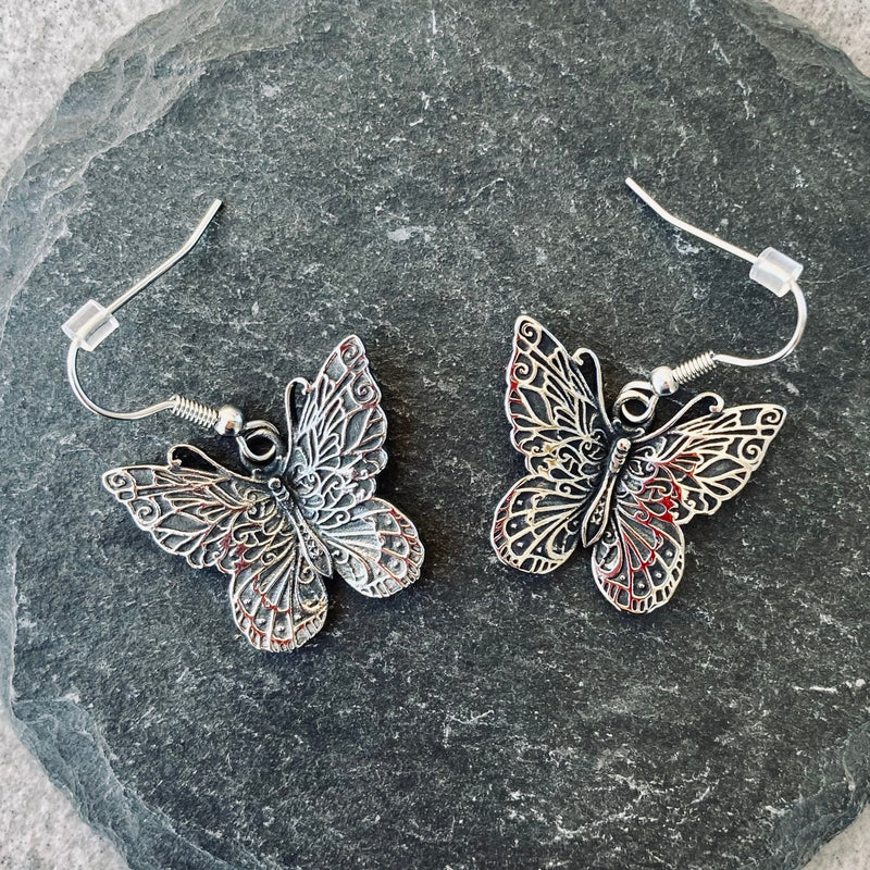 Sanity Jewelry Stainless Steel - Scrollwork Butterfly - Earrings - 304E