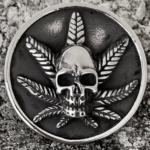 SANITY JEWELRY® Vest Pins Vest Pin - Skull & Pot Leaf - PIN21