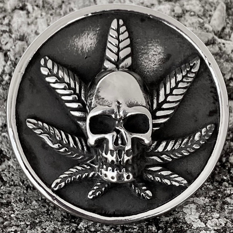 SANITY JEWELRY® Vest Pins Vest Pin - Skull & Pot Leaf - PIN21