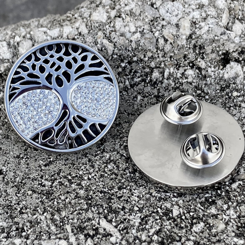 SANITY JEWELRY® Vest Pins Vest Pin - White Stone Tree of Life - PIN32
