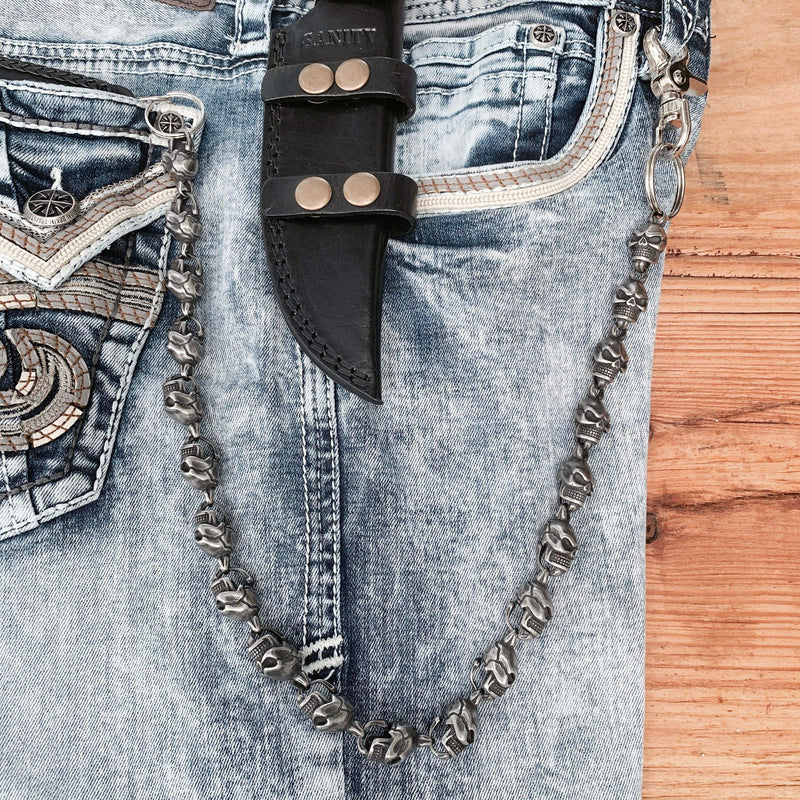 Sanity Jewelry Wallet Chain HellRide - Skull Wallet Chain - Galvanized
