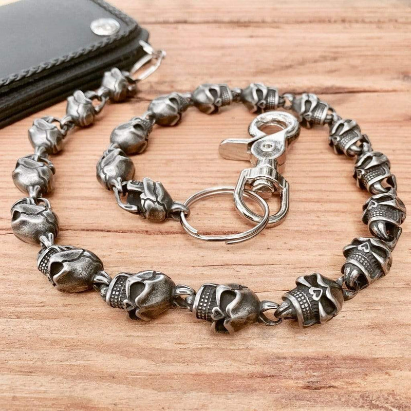 Sanity Jewelry Wallet Chain HellRide - Skull Wallet Chain - Galvanized