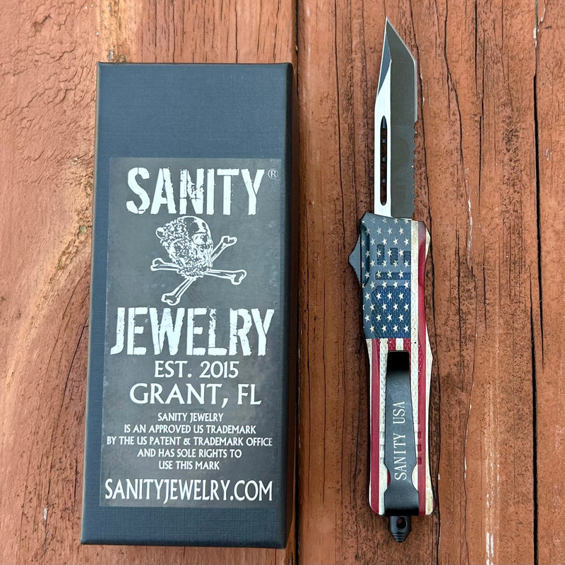 Sanity Steel Bracelet 7” Frank Nitti - Tanto Flag Serrated  - Small - SFTANS