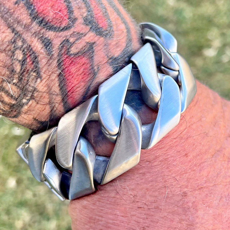 Sanity Steel Bracelet Bagger Bracelet - Brushed - 1.25" Wide - The Classic - B25