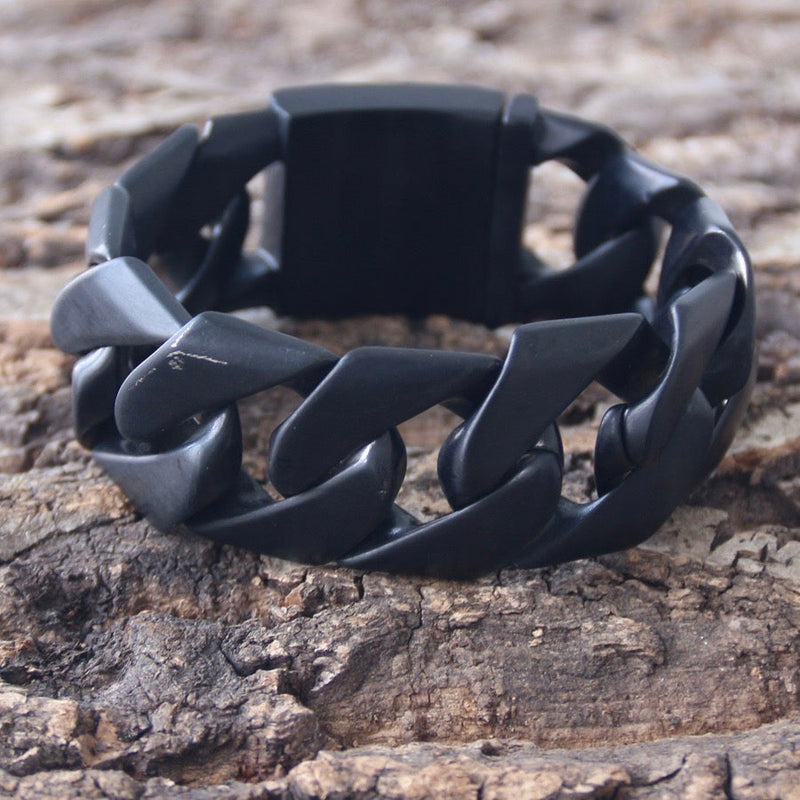 Sanity Steel Bracelet Bagger Bracelet - Matte Black - 1" Wide - The Custom - B21
