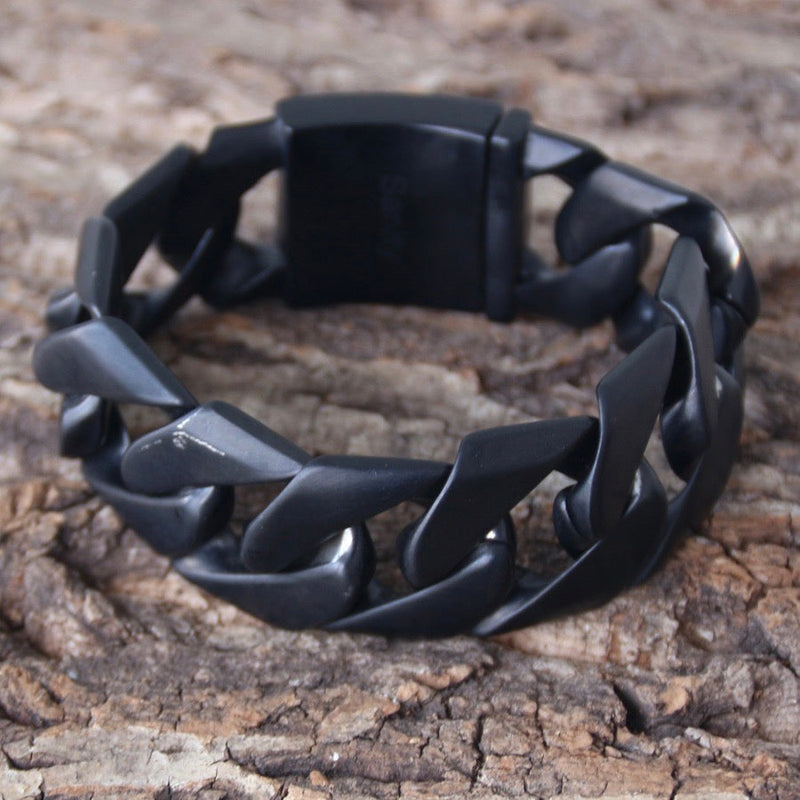 Sanity Steel Bracelet Bagger Bracelet - Matte Black - 1" Wide - The Custom - B21
