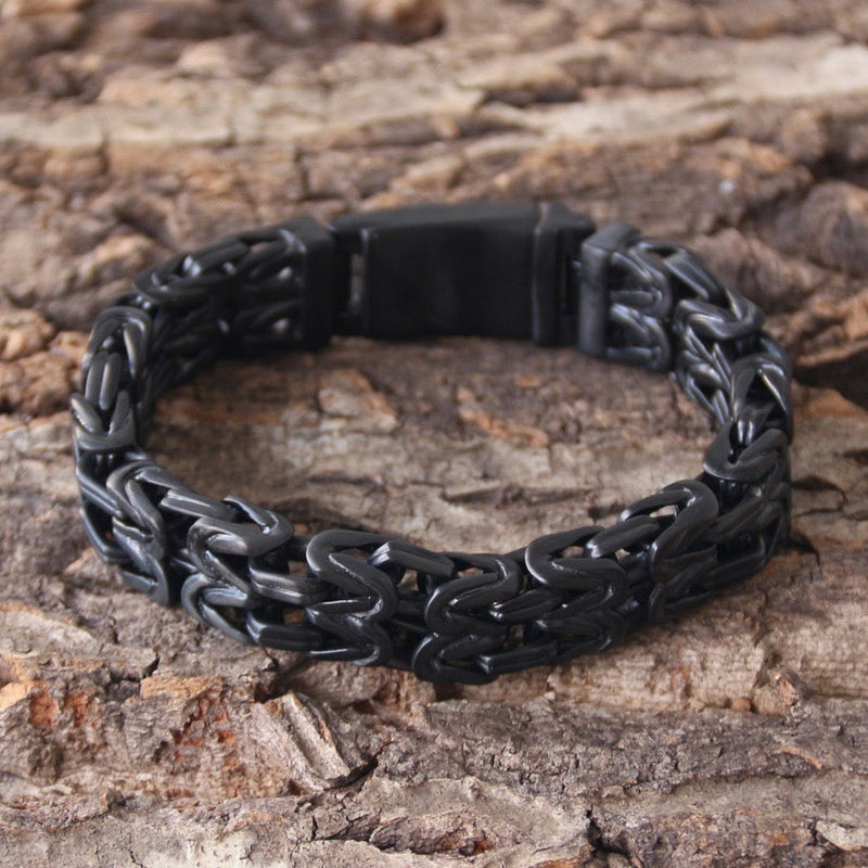 Sanity Steel Bracelet Chain Mail - Custom - Black - 1/2 inch wide - B102