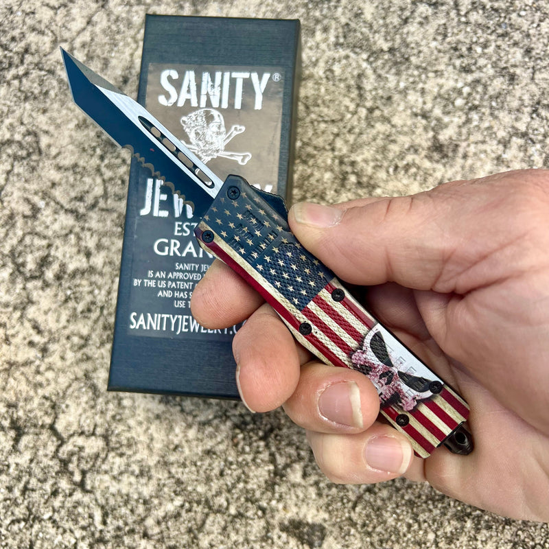 Sanity Steel Bracelet Tanto Skull Serated - Small - SPUNTS