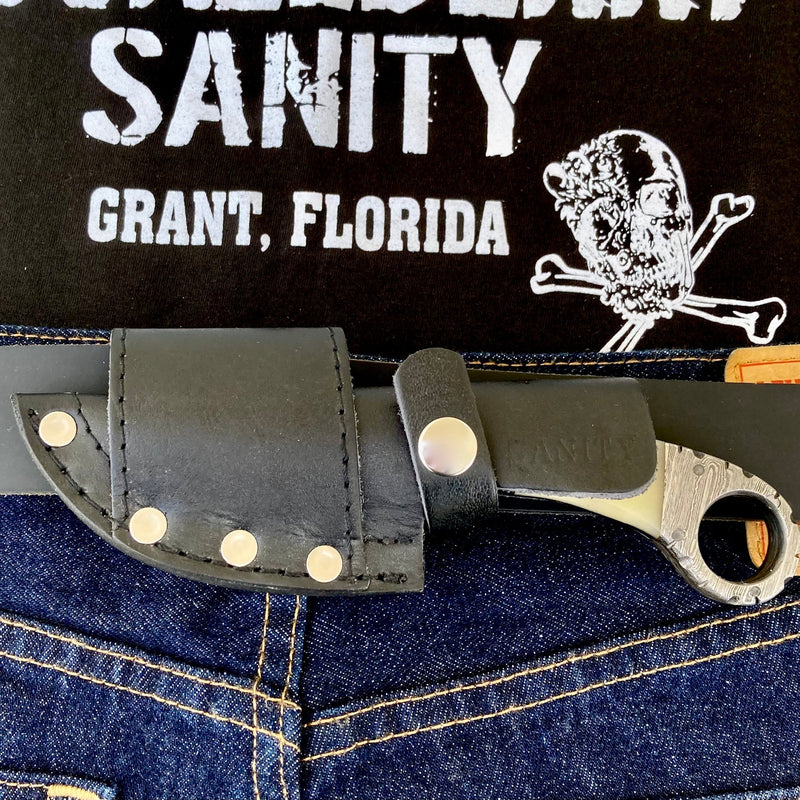 Sanity Steel Damascus Steel 7" Al Capone - Horizontal & Vertical Carry - Bone - 7 inches - AC703