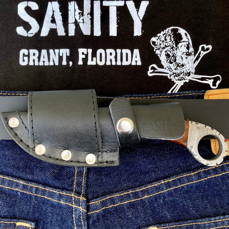 Sanity Steel Damascus Steel 7" Al Capone - Horizontal & Vertical Carry - Rosewood - 7 inches - AC702