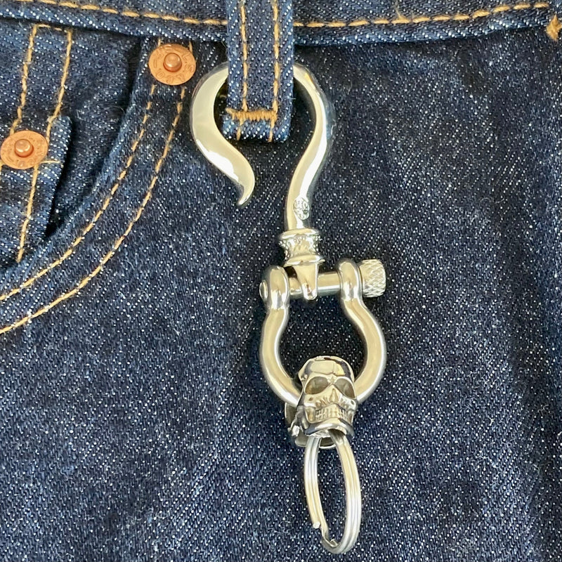 Sanity Steel Key Clasp Belt Clip / Clasp - Skull - Polished - WCC-17