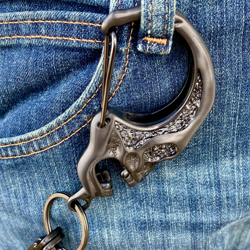 Sanity Steel Key Clasp Belt Clip / Clasp - XL Skull - Black - WCC-21