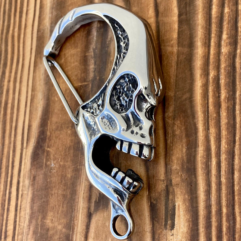 Sanity Steel Key Clasp Belt Clip / Clasp - XL Skull - Polished - WCC-22
