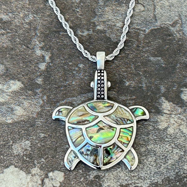 Sanity Steel Ladies Necklace Sea Shell - Turtle - Land Turtle Pendant & Rope Necklace - SK2579