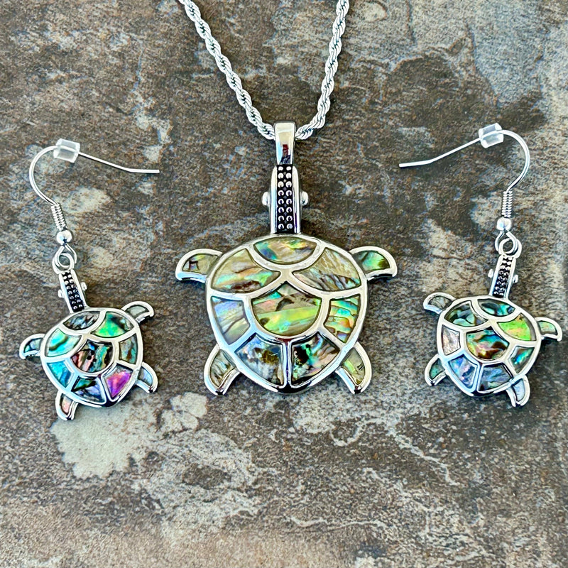 Sanity Steel Ladies Necklace Sea Shell - Turtle - Land Turtle Pendant & Rope Necklace - SK2579
