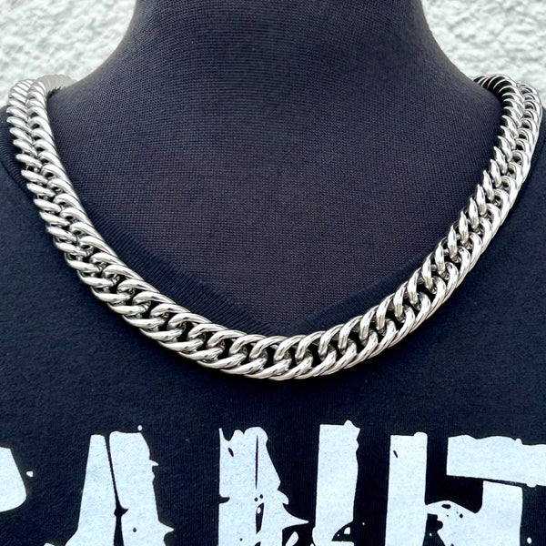 Sanity Steel Necklace Necklace - Curb Chain - Polished Stainless - 1/2" Wide - CCN01