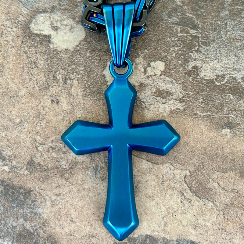 Sanity Steel Necklace Pendant Only Sanity's Favorite Cross - Blue - Pendant & Necklace (818)
