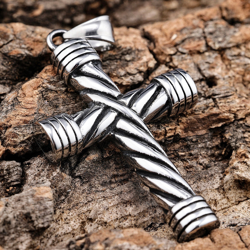 Sanity Steel Necklace "Sanity's Combo" - Cross - Traditional Cross - Pendant & Rope Necklace (281)