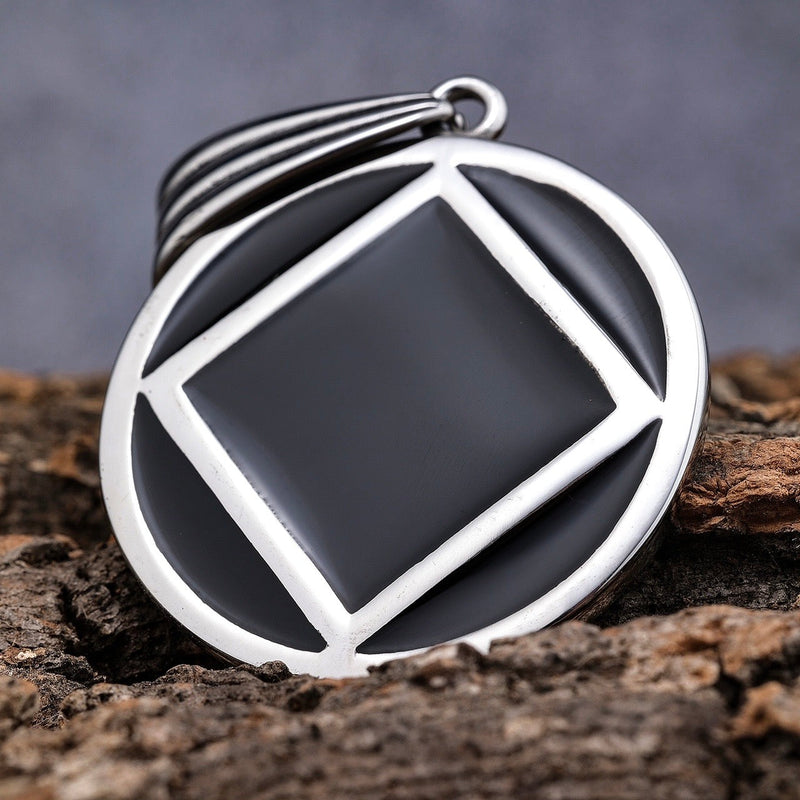Sanity Steel Necklace "Sanity's Combo" - Narcotics Anonymous Pendant & Necklace (788)