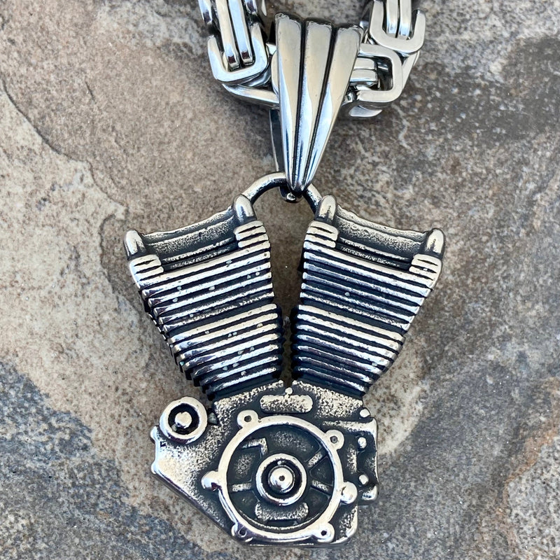 Sanity Steel Necklace "Sanity's Combo" - V-Twin Motor - Large - Pendant & Necklace 854