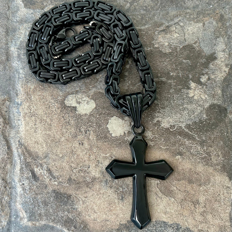 Sanity Steel Necklace Sanity's Favorite Cross - Black - Pendant & Necklace (787)