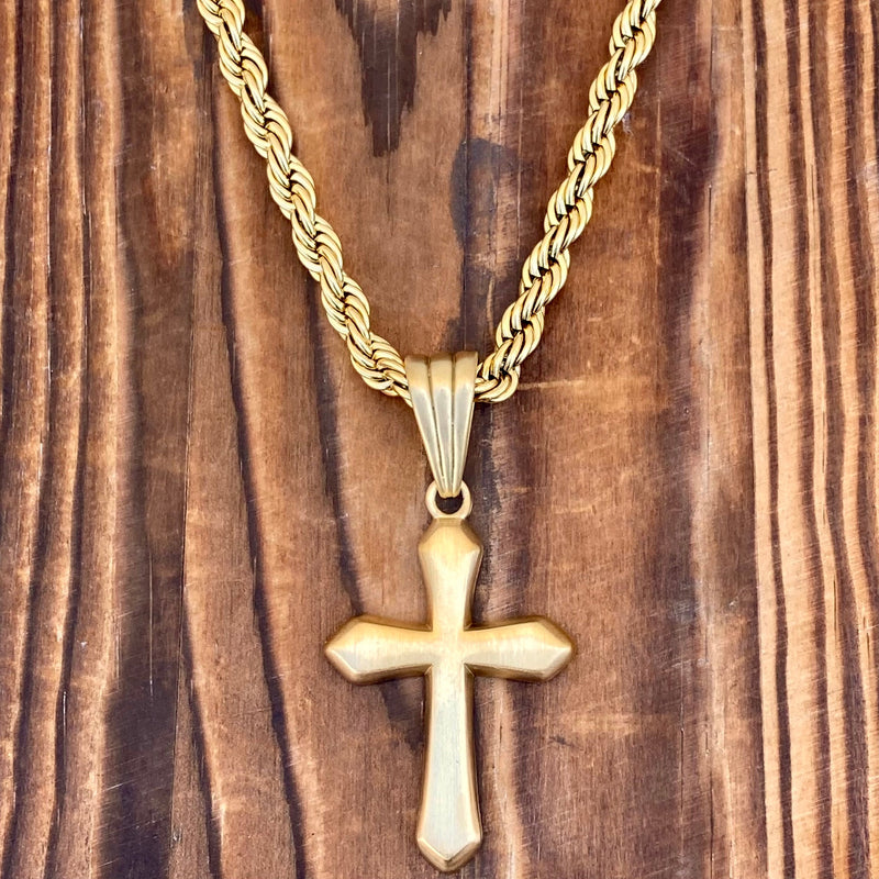 Sanity Steel Necklace Sanity's Favorite Cross Small - Gold - Pendant & Necklace 859C