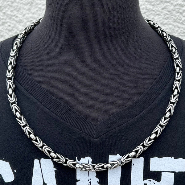 Sanity Steel Necklace Viking Warrior Link Necklace - Silver - VWL01