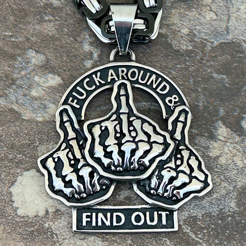 Sanity Steel Pendant Pendant Only "Sanity's Combo" - F Around And Find Out Pendant & Necklace (851)