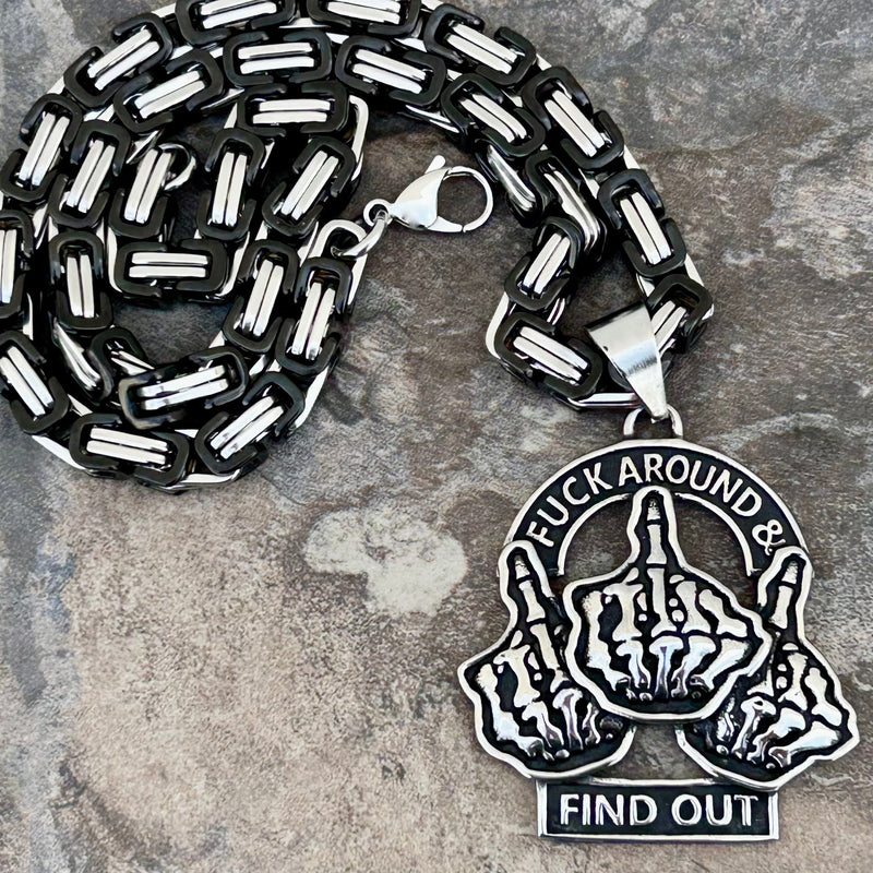 Sanity Steel Pendant "Sanity's Combo" - F Around And Find Out Pendant & Necklace (851)