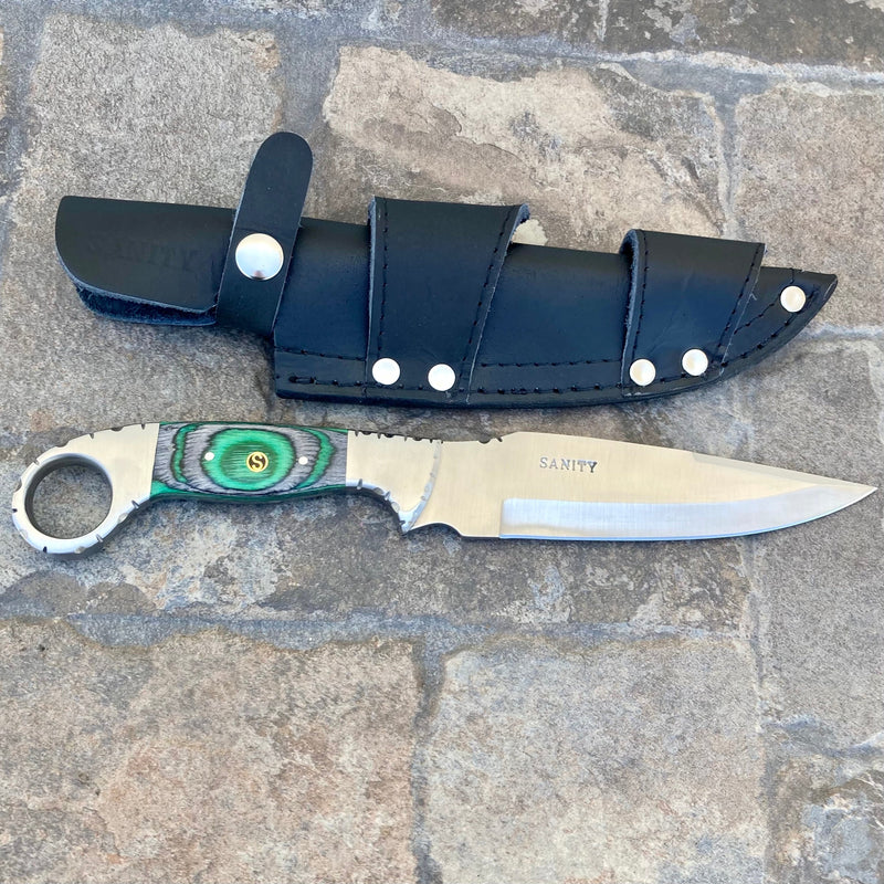 Sanity Steel Steel 11" Al Capone - Horizontal & Vertical Carry - D2 Steel - Green & Black Wood - 11 inches - AC202