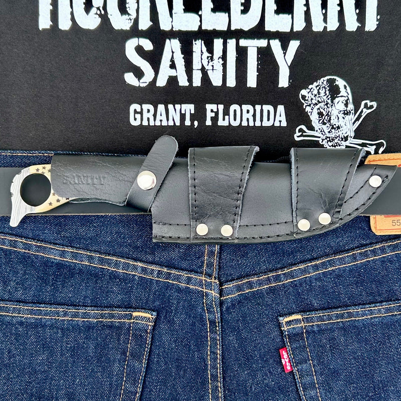 Sanity Steel Steel 11” John Dillinger - “We The People” Bone - Damascus - Horizontal & Vertical Carry - JDE02