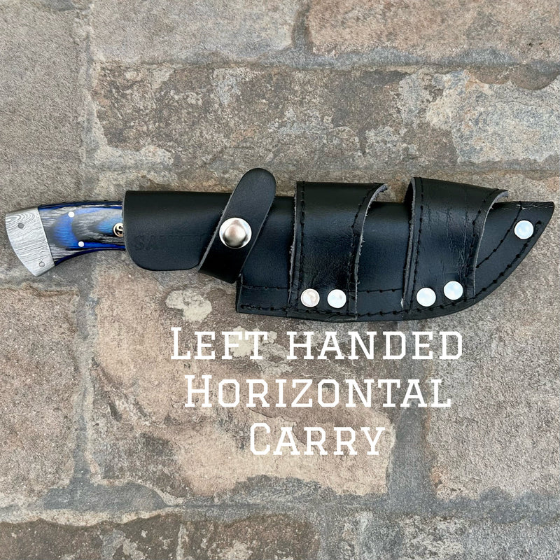 Sanity Steel Steel 8.5” Lucky Luciano - Blue & Black Wood - Damascus - Horizontal & Vertical Carry - LL07