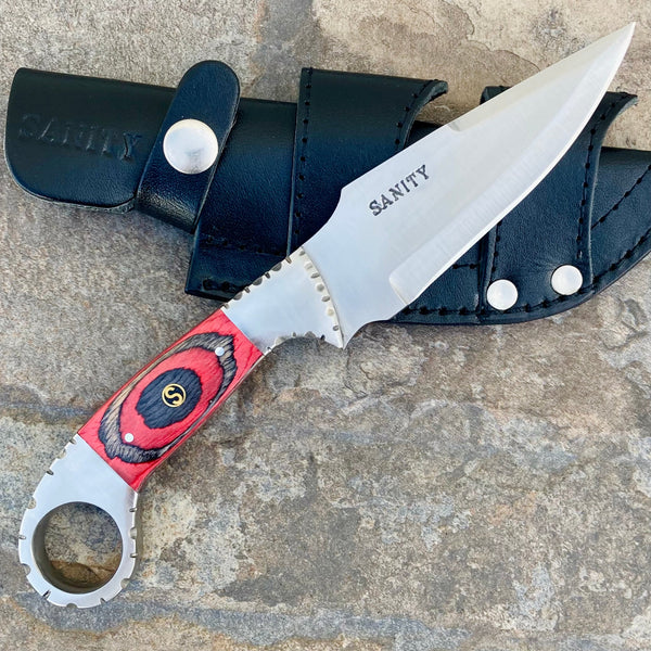 Sanity Steel Steel 9" Al Capone - Horizontal & Vertical Carry - D2 Steel - Red & Black Wood - 9 inches - PE212