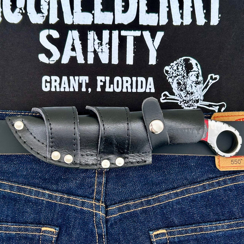 Sanity Steel Steel 9” Al Capone - Red & Black Wood - D2 Steel - Horizontal & Vertical Carry - PE212