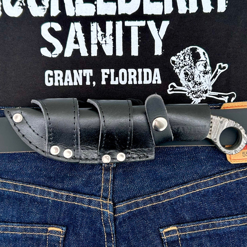 Sanity Steel Steel 9” Al Capone - “We The People” Bone - Damascus - Horizontal & Vertical Carry - PE10