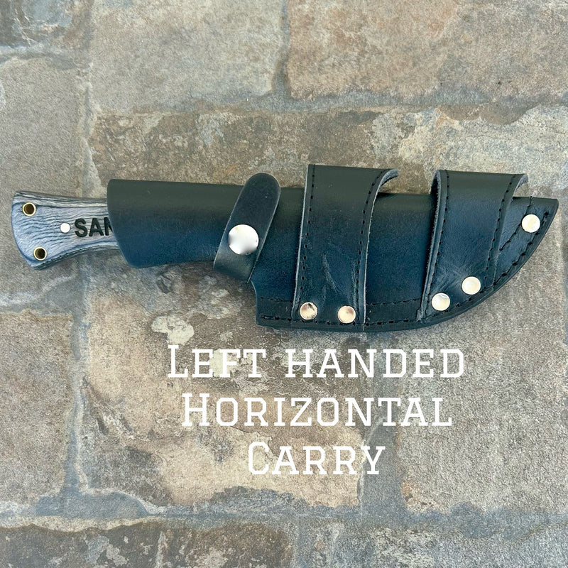 Sanity Steel Steel Left Handed Holder Horizontal 10” Rough Rider - Skull - D2 Steel - Horizontal & Vertical Carry - P001