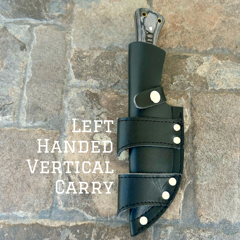 Sanity Steel Steel Left Handed Holder Vertical 10” Rough Rider - Skull - D2 Steel - Horizontal & Vertical Carry - P001