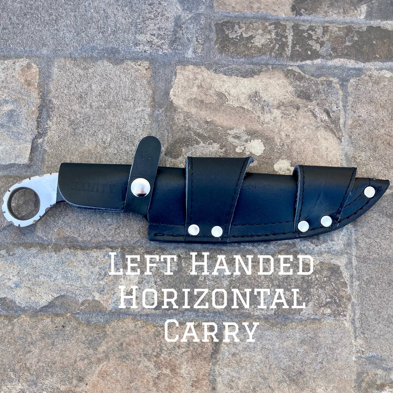 Sanity Steel Steel Left Handed Horizontal 11" Al Capone - Horizontal & Vertical Carry - D2 Steel - Red & Black Wood - 11 inches - ACD206