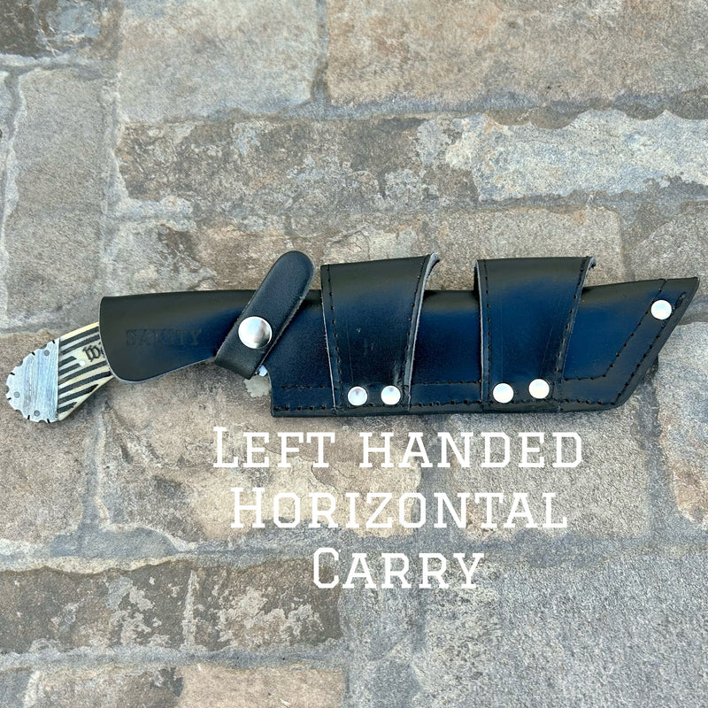 Sanity Steel Steel Left Handed Horizontal 11” Doc Holiday - “We The People” Bone - Damascus - Horizontal & Vertical Carry - DOC8