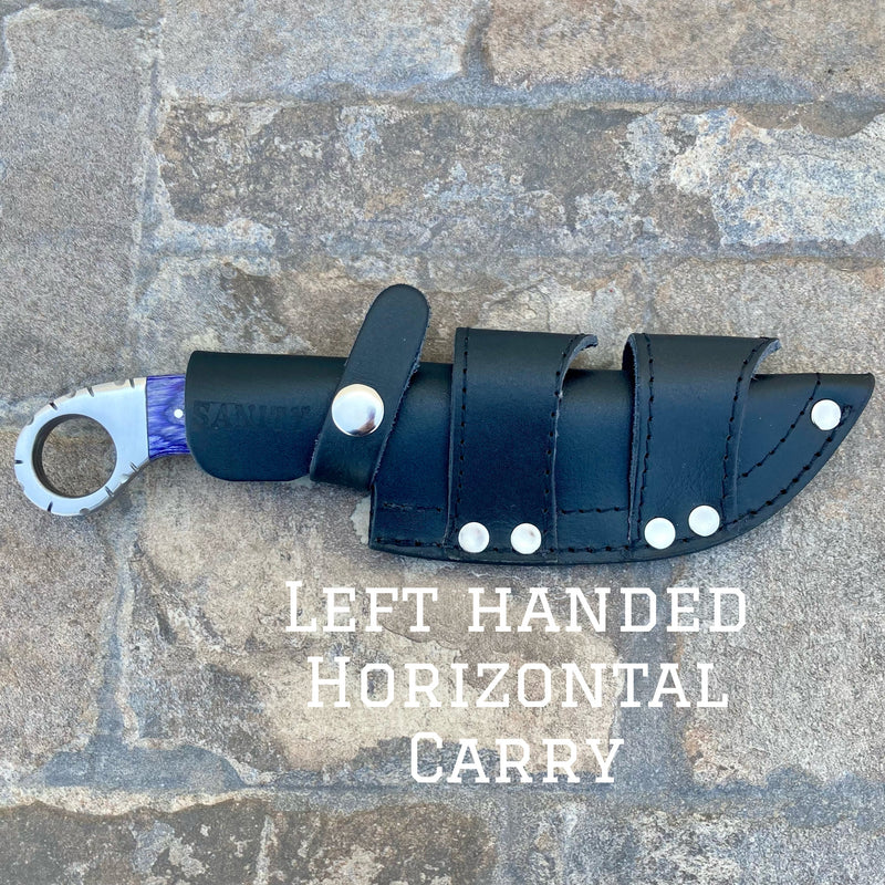 Sanity Steel Steel Left Handed Horizontal 9” Al Capone - Purple Wood - D2 Steel - Horizontal & Vertical Carry - PE218